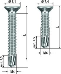 Bohrschraube Metric TX-Antrieb
