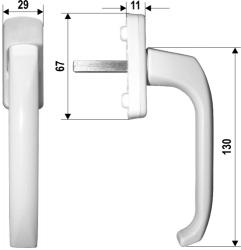 Aluminium window handle type "Dolly I"