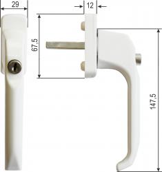 Aluminium window handle type "Dolly II"