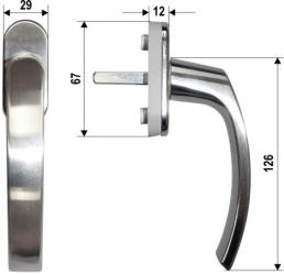 Zinc die casting and brass window handles type "Gina"
