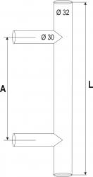 poignée de porte va-et-vient Inox "Vanessa", supports diagonaux 45°