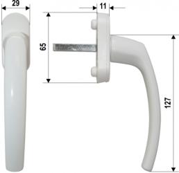 Aluminium window handle type "Sonja"