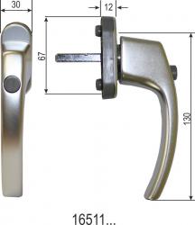 poignée de fenêtre à bouton poussoir "Sonja"