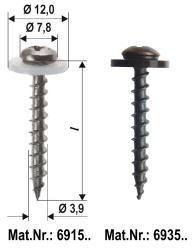 Screws for aluminium windowsills, cap head A2