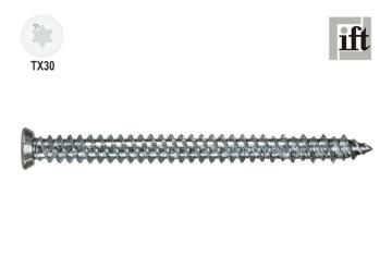 Fensterrahmenschraube, Senkkopf TX30, verzinkt blau, kopflackiert weiß, RAL 9010 7.5x182 mm ( 100 ST ) 182 mm | Kopflackiert weiß