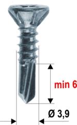 Bohrschraube "Eco" Senkkopf, PH, Blechschraubengewinde, verzinkt, rollensortiert, mit Bremsrippen 3.9x25 ( 2000 ST ) 25 mm | Rollensortiert