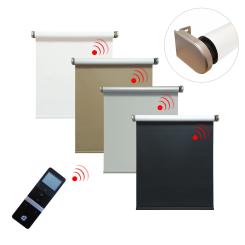 Elektrisches Verdunklungsrollo, blickdicht, inkl. Motor (230 V) & Sender, verschiedene Farben und Abmessungen 