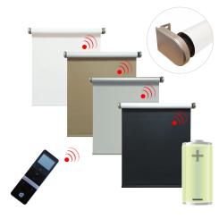 Elektrisches Rollo inkl. Akku-Motor & Sender, verschiedene Farben und Abmessungen 