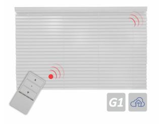 Elektrische Jalousie mit Rohrmotor und integriertem Funk, Funkprotokoll G1 120 x 250 cm ( 1 ST ) 120 x 250 cm | ähnl. Esche weiß