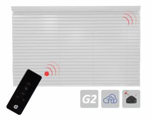 Elektrische Jalousie mit Rohrmotor und integriertem Funk, Funkprotokoll G2 140 x 250 cm ( 1 ST ) 140 x 250 cm | ähnl. Esche weiß