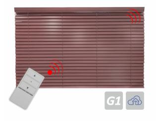 Elektrische Jalousie mit Rohrmotor und integriertem Funk, Funkprotokoll G1 140 x 250 cm ( 1 ST ) 140 x 250 cm | ähnl. Mahagoni