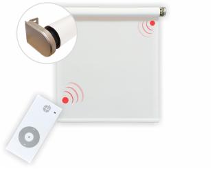 Elektrisches Rollo, weiß, 3% lichtdurchlässig, inkl. Motor (230 V) & Sender, 80x250 cm ( 1 ST ) 80 x 250 cm | Weiß