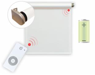 Elektrisches Rollo, weiß, 3% lichtdurchlässig, inkl. Akku-Motor & Sender, 80x250 cm ( 1 ST ) 80 x 250 cm | Weiß