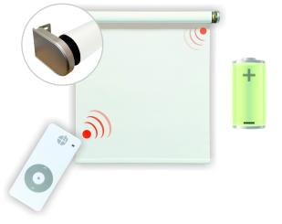 Elektrisches Rollo, weiß, 100% blickdicht, inkl. Akku-Motor & Sender, 80x250 cm ( 1 ST ) 80 x 250 cm | Weiß