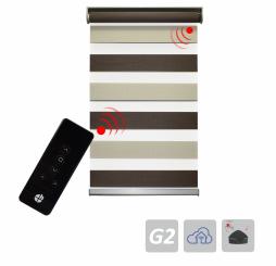 Elektrisches Duo-Rollo, inkl. AKKU-Rohrmotor, braun/beige, verschiedene Abmessungen 