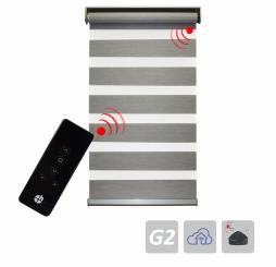 Elektrisches Duo-Rollo, inkl. Akku-Motor und Fernbedienung, grau, verschiedene Abmessungen 
