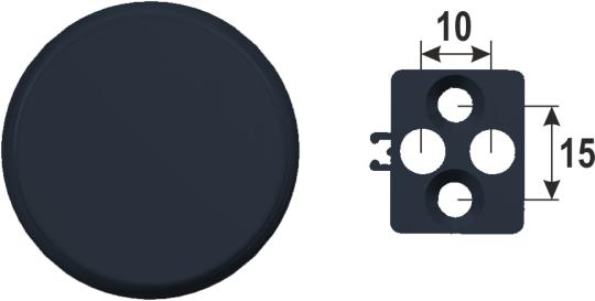 Balkontürgriff rund für den Außenbereich, anthrazitgrau RAL 7016 51x10 ( 3000 ST ) anthrazitgrau, RAL 7016