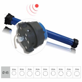 Funkrohrmotor, mechanisch einstellbare Endlagen, 10 Nm mit Adapter für 60 mm 8-Kantwelle, Funkprotokoll G1 ( 1 ST ) 10 Nm | 60 mm, 8-Kant