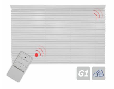 Elektrische Jalousie mit Rohrmotor und integriertem Funk, Funkprotokoll G1 120 x 250 cm ( 1 ST ) 120 x 250 cm | ähnl. Esche weiß