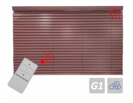Elektrische Jalousie mit Rohrmotor und integriertem Funk, Funkprotokoll G1 220 x 300 cm ( 1 ST ) 220 x 300 cm | ähnl. Mahagoni