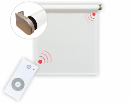 Elektrisches Rollo, weiß, 3% lichtdurchlässig, inkl. Motor (230 V) & Sender, 140x250 cm ( 1 ST ) 140 x 250 cm | Weiß