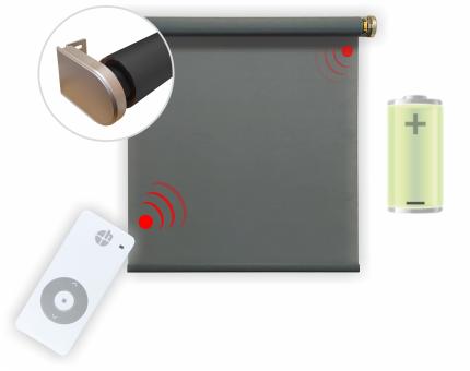 Elektrisches Rollo, grau, 5% lichtdurchlässig, inkl. Akku-Motor & Sender, 80x250 cm ( 1 ST ) 80 x 250 cm | Dunkelgrau