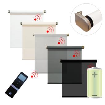 Elektrisches Rollo inkl. Akku-Motor & Sender, verschiedene Farben und Abmessungen 